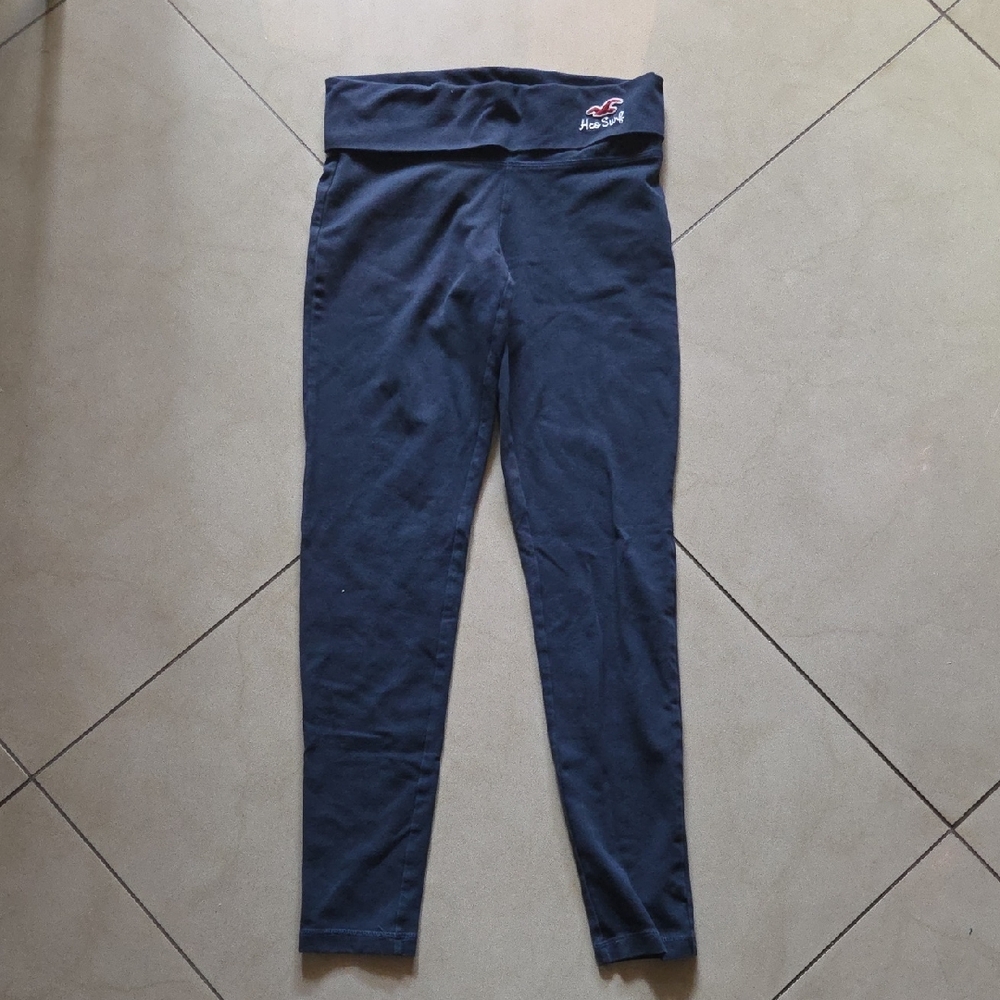 Hollister Navy Blue Fold-Over Waist Leggings Size Small